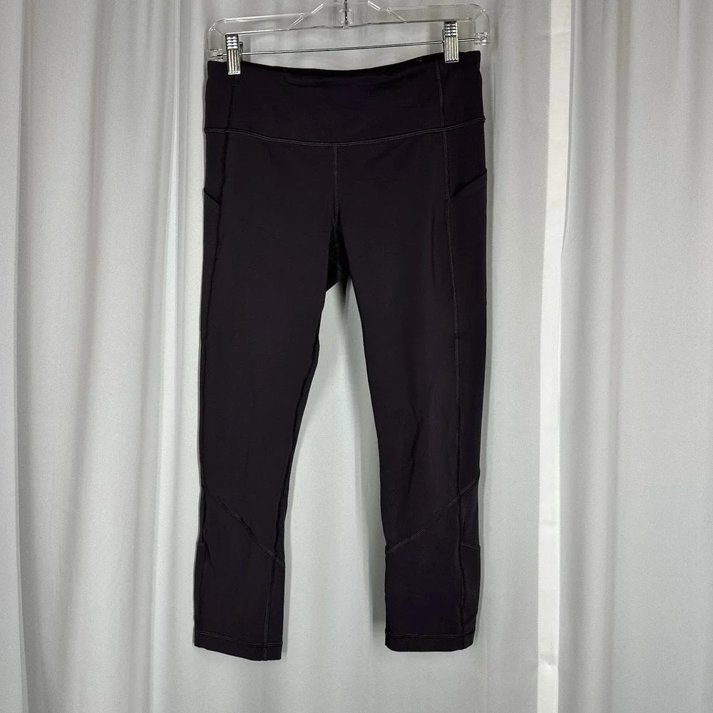 Lululemon Pace Rival Cropped Leggings Sz 6‎ Vintage Grape Pockets Pants Yoga Run
